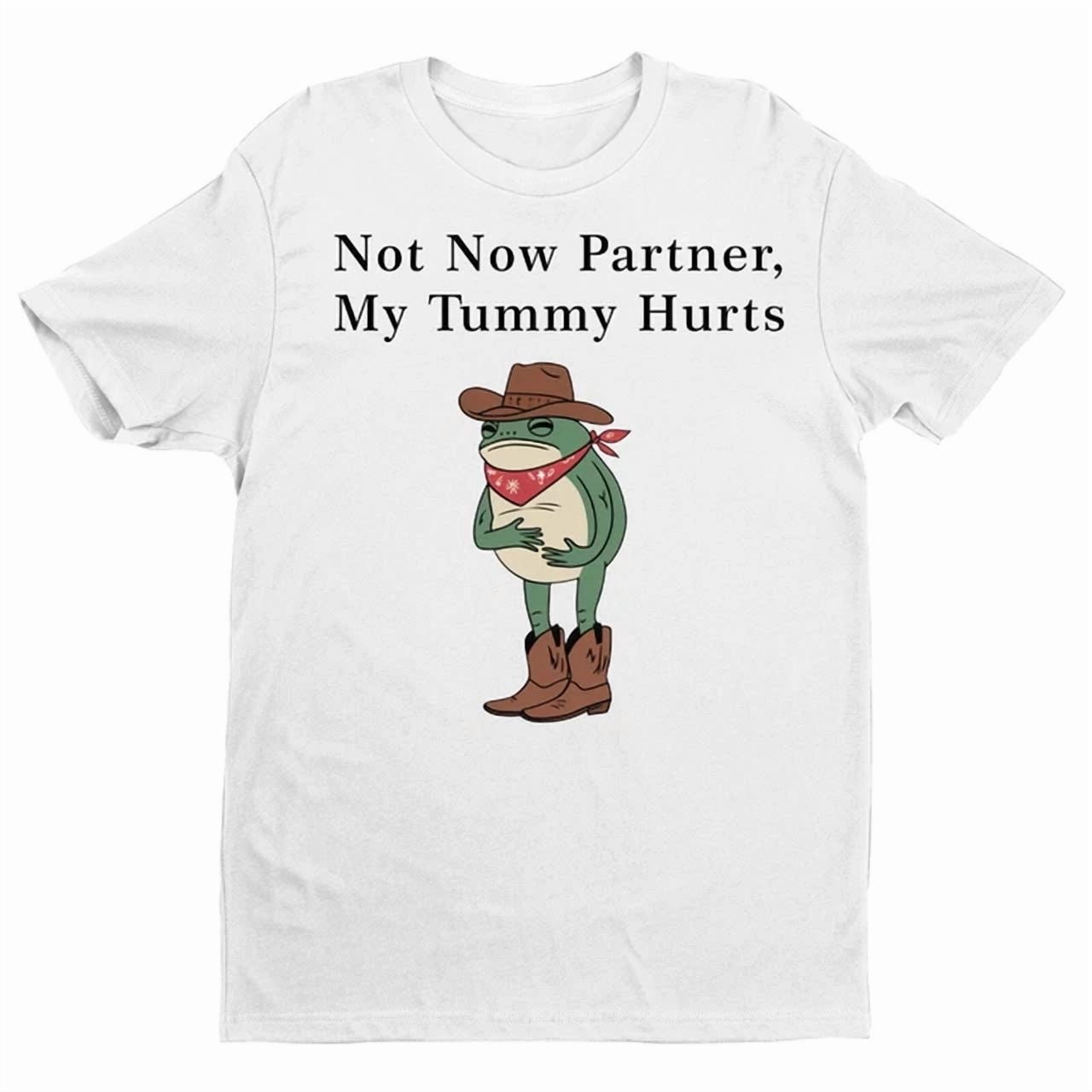Not Now Partner My Tummy Hurts Tee, Gen Z Shirt Weirdcore Birthday Gifts; For Men & Women