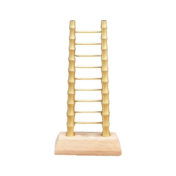 Brass Decorative Ornament Backgammon Ladder Art Crafts Chinese Home Accent Piece Fortune Traditional Collection for Lovers Colleague Gifts With base