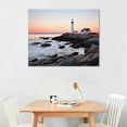 thumbnail image 2 of Chilfamy Canvas Wall Art Picture 20x16in for Living Room Bedroom Home Decor Fall Blue Beach Lighthouse 20x16in, 2 of 3