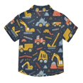 thumbnail image 2 of Dailycode Small Short Sleeve Button Down Shirts Excavator and Construction Machinery Casual Shirt 3-10 Years, 2 of 9