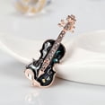 thumbnail image 4 of Forme de Violon Strass Femmes Broche Chemise Alliage pin Veste Alliage pin Filles Simple Conception Vêtements Badge Pectoral, 4 of 6