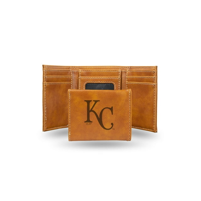 Portefeuille Trifold Brun Gravé au Laser Kansas City Royals