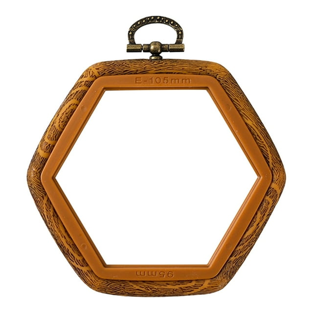 Tnarru Embroidery Cross Hoop Embroidered Stretch Tool Hexagon Decoration Cross Stitch Hoop Embroidery Frame for Art Craft Needlework 9.5x10.5cm