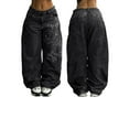 thumbnail image 2 of EMMIOL Women's Hip Hop Baggy Jeans Wide Leg Mid-Low Waist Jeans Loose Boyfriends Pants 90s Vintage Denim Pants, 2 of 6