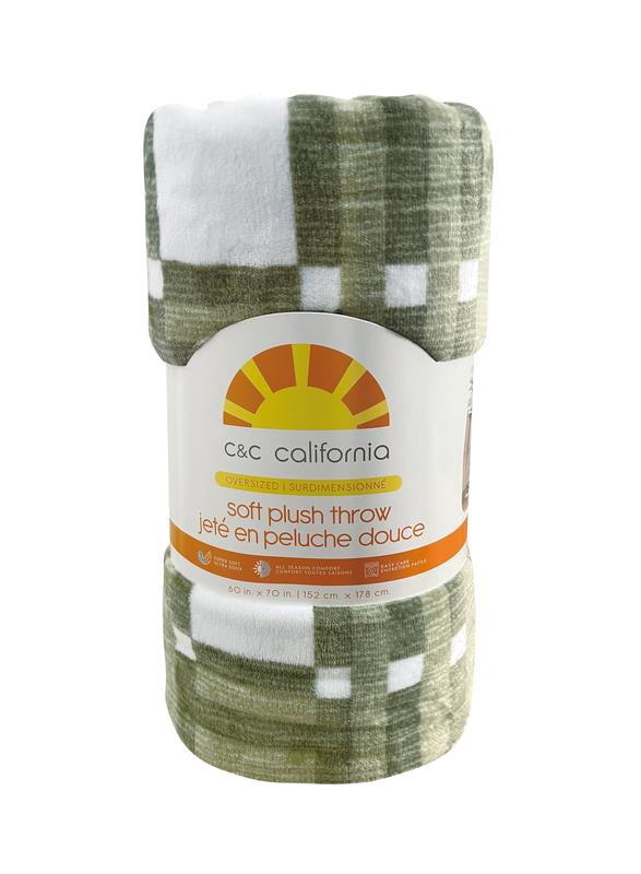C&C California, Jeté en peluche surdimensionné, luxueusement doux, infroissable, facile d'entretien – 60 x 70 po GÉO SAGE