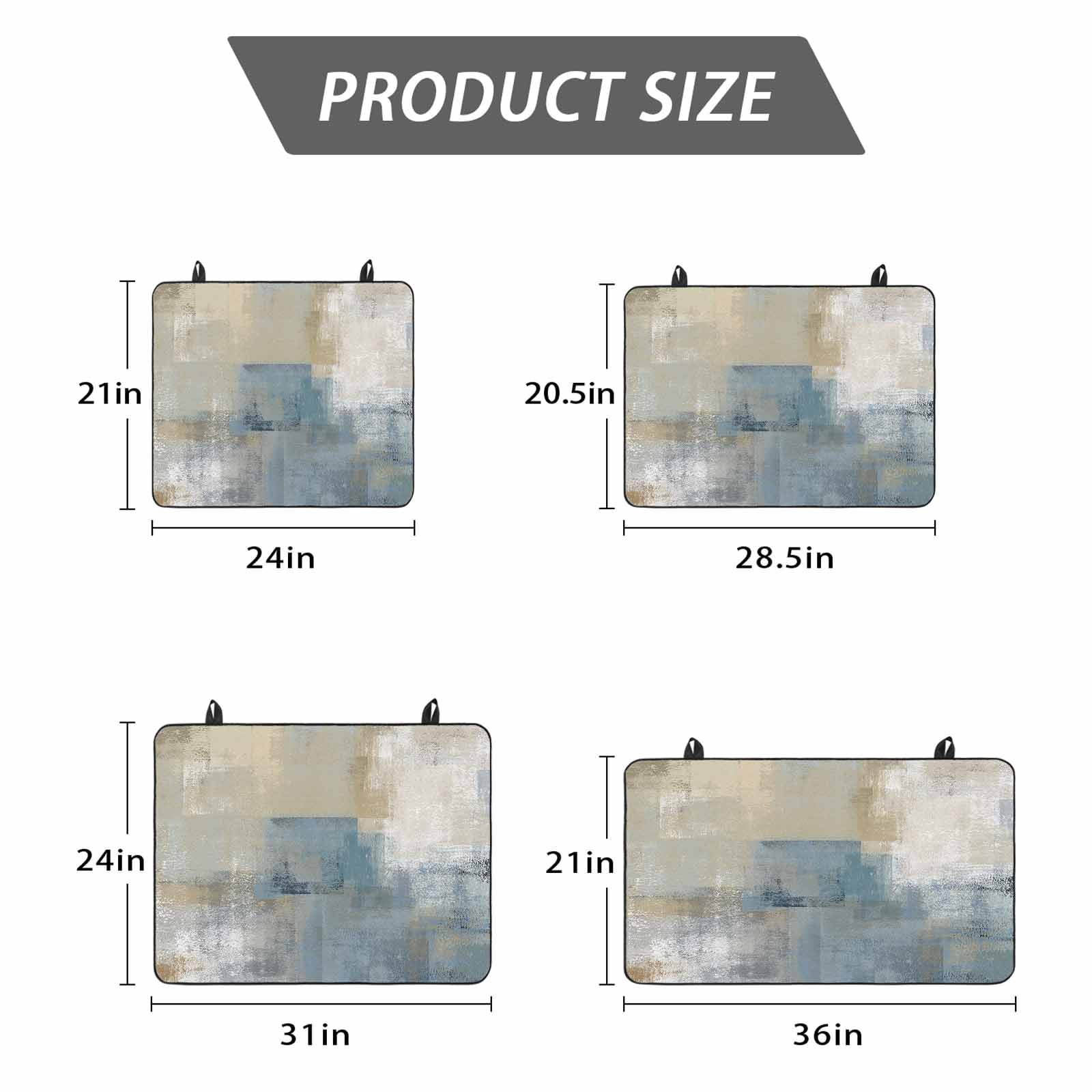 Blue Grey Beige Stove Top Cover for Electric Stove, Heat-proof & Non Slip Glass Top Stove Cover Protector, Abstract Modern Art Oil Painting Kitchen Flat Cooktop Rubber Mat 24x21 Inches