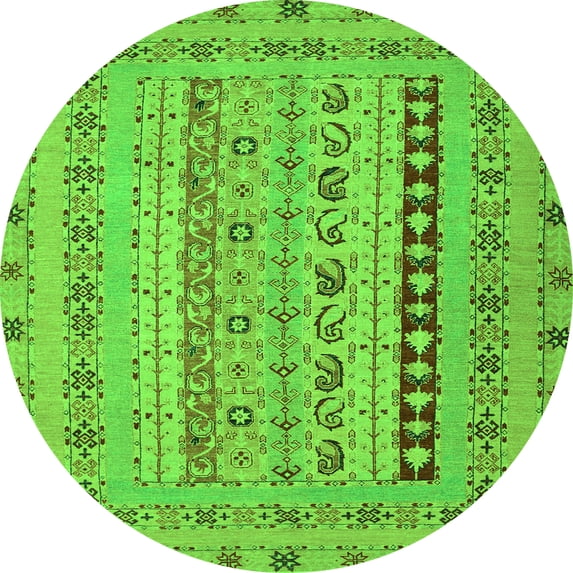 Ahgly Company Indoor Round Persian Green Traditional Area Rugs, 6' Round