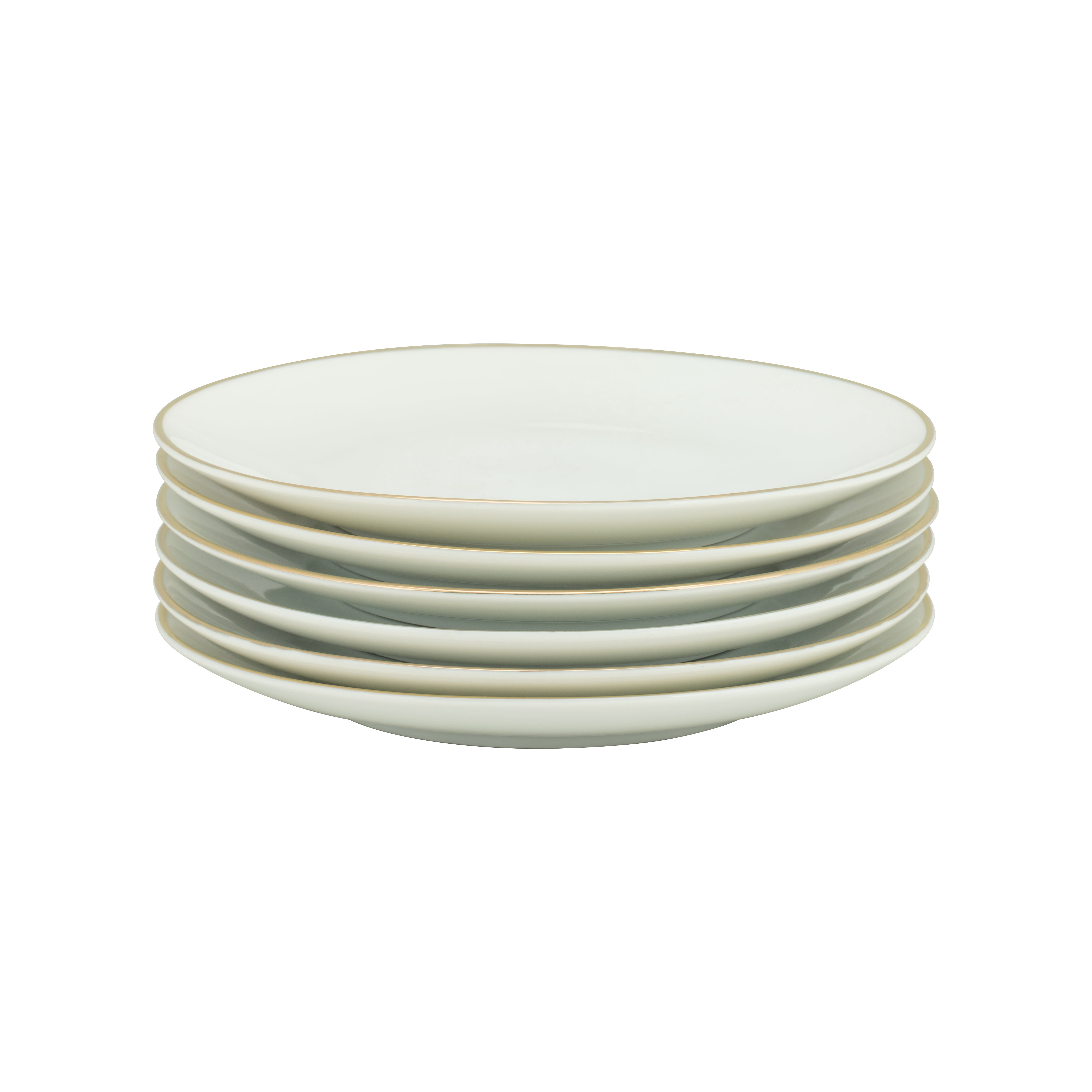 10 Strawberry Street Coupe Gold Line Porcelain Salad Plate Set of 6