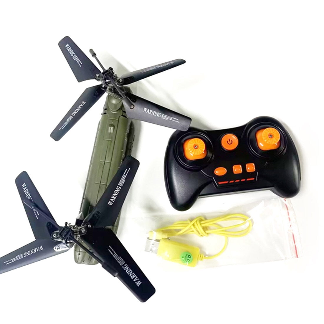 S026H RC Transport Helicopter Model, 2.4GHz 3CH Dual-Rotor Aircraft with Gyro Stabilizer & One-Key Functions, RTF Army Green Military Model for RC Hobbyists