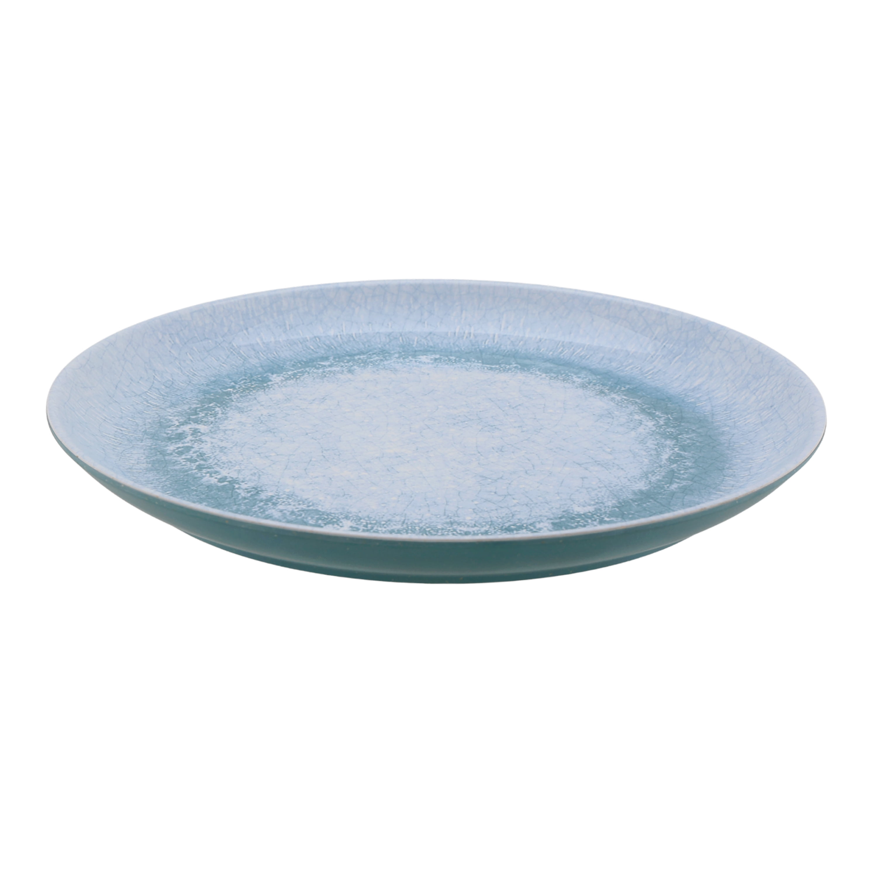 (4 pack) Better Homes & Gardens Eco-Friendly Bamboo Melamine Blue Dinner Plate 10.75 Inch