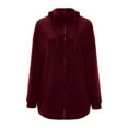 thumbnail image 4 of Frontwalk Lightweight Zip Up Hoodies for Women Hooded Sweatshirts with Pocket Long Sleeve Thin Jacket with Zipper Wine Red XL, 4 of 6