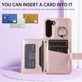 thumbnail image 2 of Dteck Wallet Crossbody for Samsung Galaxy A54 5G Case with Lanyard Wrist Strap Credit Card Holder, PU Leather Protective Phone Case with Ring Holder,Rosegold, 2 of 8