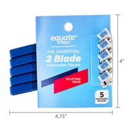 Equate 2-Blade Disposable Razors, Blue, 5 Count