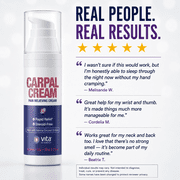 Vita Sciences Carpal Cream, Topical Carpal Tunnel Syndrome Support with Magnesium, 1.7 oz