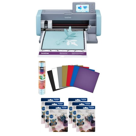 Brother ScanNCut SDX125e DIY Cutting Machine with Scanner, Adhesive Vinyl Sheets, Transfer Roll and 6 CADXBLD1 Replacement Blades