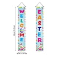 thumbnail image 4 of CoreLiving Spring Welcome Banner Flag Easter Outdoor Decor Bunny Rabbit Eggs Carrot Design Double Sided Garden Flag Front Door Hanging Sign Seasonal Decoration 12x71Inch, 4 of 7