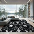 thumbnail image 2 of ODIKA 6'x9' Washable Area Rug Gothic Streetwear Pixel Cross Dorm Guys Men Skull Beast Graphic Playful for Queen Size Bedroom, Under Bed, Master Suite, Easy Care, Non-Shedding, 2 of 7