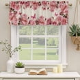 thumbnail image 2 of Pink Roses Curtain Valances for Windows, Kitchen Valance Window Treatments Panel 2 Pack, Spring Floral Elegant Pastoral Butterfly Retro Rod Pocket Short Curtains for Bathroom Bedroom 54 x 18 Inch, 2 of 8