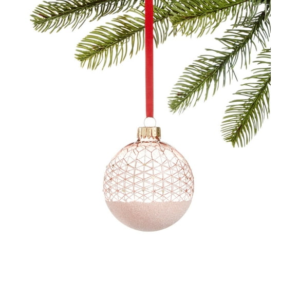 Holiday Lane Shimmer & Light, Pink & White Glitter Decal Ornament