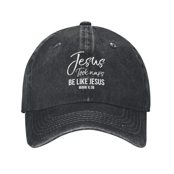 Jesus Took Naps Be Like Jesus Mark 4.38 Cowboy Hat Baseball Hat Trucker Hat For Men Women Retro Denim Hats Baseball Cap Dad Hat