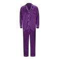 thumbnail image 4 of Christmas Matching Family Pajamas Silk Sleepwear for Family Button Down Family Holiday Pajamas Christmas Family Gifts Purple Pajamas for Mom Pajamas, 4 of 5