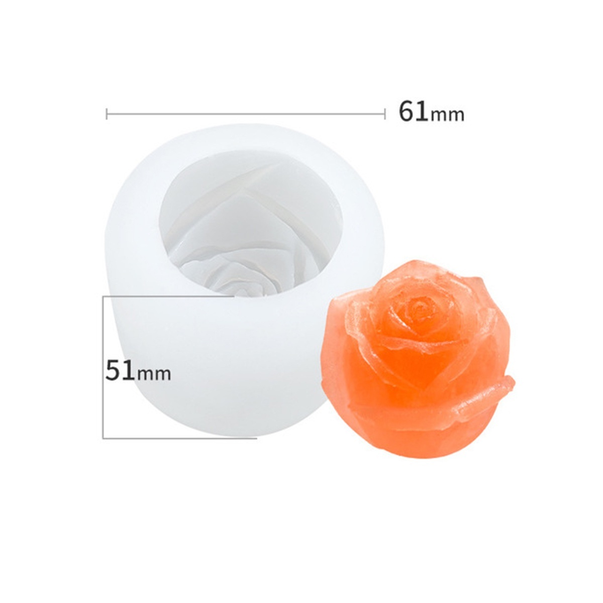 Rose Ice Cube Mould, 3D Silicone for Chilled Drinks Whiskey Cocktails