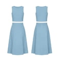 thumbnail image 5 of Bovxnpu Women Skirt Set Casual Office Outfits 2 Piece Sleeveless Crew Neck High Waisted A Line Skirts, 5 of 8