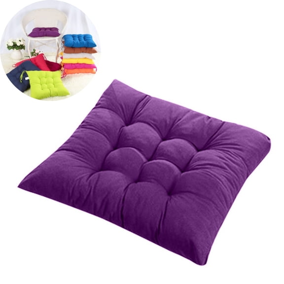 Soft Square Chair Pad with Ties Comfortable,15.7 x15.7 in Solid Color Chairs Cushion Ultra Soft Warm Floor Cushion for Office,Home or Car