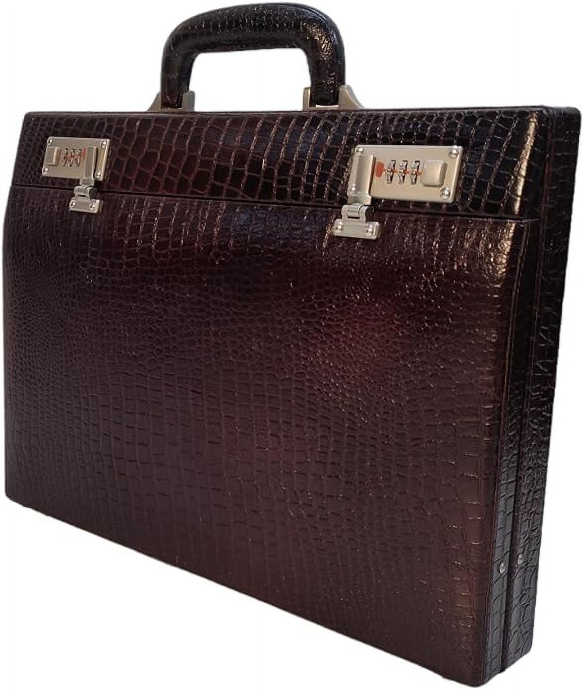 LINDSEY STREET Pure Leather Briefcase Executive Handbag for Men's Leather Attache Briefcase 14 Inch Laptop MacBook Carry Case