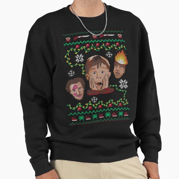 Vintage Home Alone Christmas Sweater Unisex Sweatshirt Retro Funny Holiday Graphic G5394, Up to Size 5XL