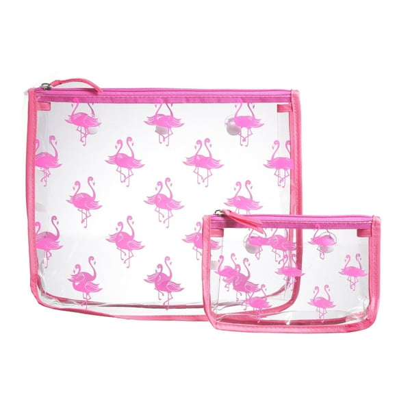 BOGG BAG Insert de Fermeture Éclair Transparent de Designer (Ensemble de 2) Organisateur de Voyage Rangement Pop en Original BOGG et Bébé (Flamant Rose)