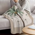 thumbnail image 3 of Palm Trees Blanket Soft Cozy Warm Throw Blanket for Couch, Plush Fuzzy Flannel Fleece Blankets for Sofa, Brown Tropical Plants Summer Green Bed Blankets Lightweight Gifts for Women, 50"x60", 3 of 9