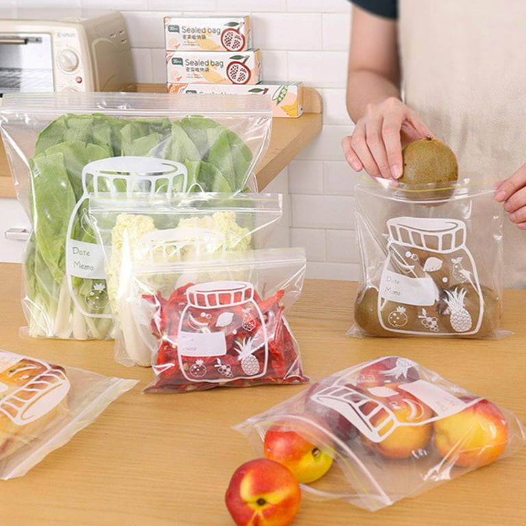 Double Chain Press Seal Freezer Food Storage Plastic Bags On-and-Go Snack  Bags