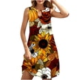 thumbnail image 2 of Viikei Womens Dresses Plus Size,Elegant Short Sleeve Dress for Women,Women's Round Neck Sleeveless Gradient Tie Dyed Beach Dress Yellow L, 2 of 6