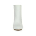 thumbnail image 6 of BLISSFUL STEP Women's Clear Block Heel Ankle Booties Pointed Toe Party Shoes White 6.5, 6 of 7