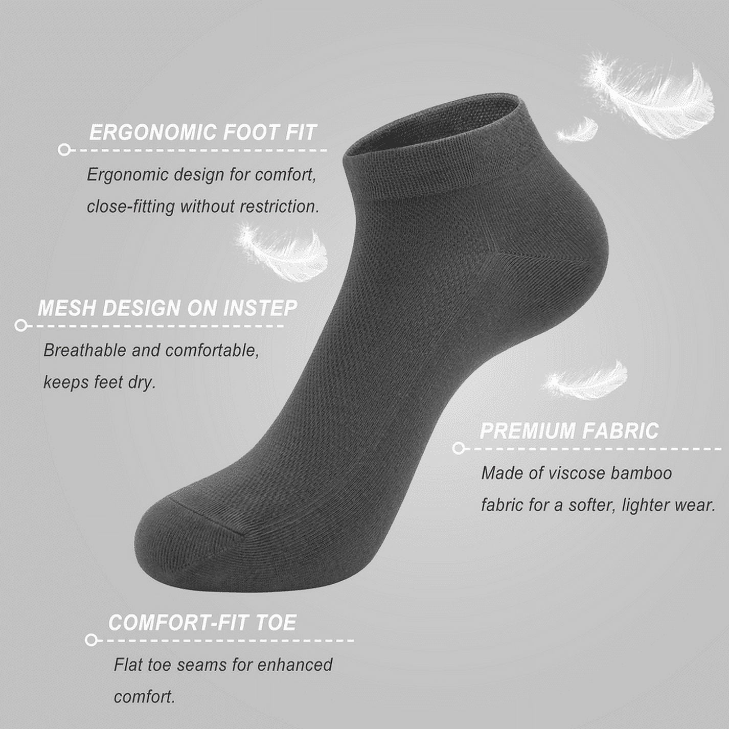 Breathable Viscose Bamboo Mesh Socks for Women – Lightweight, Low-Cut Ankle Odor Free – 50-Pair Bulk Set