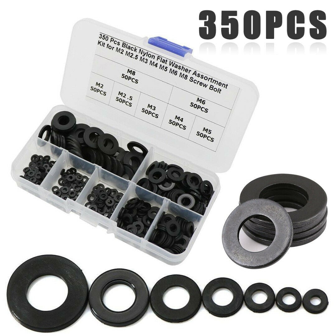 350pc LOCK & FLAT WASHER ASSORTMENT FOR NUTS & BOLTS 