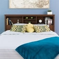 thumbnail image 2 of BOWERY HILL Country Style Freestanding Full/Queen Wood Bookcase Bed Headboard and Cabinet Storage in Cherry, 2 of 6