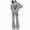 A25-Athletic Outfit Sets-Grey, variant on 12Y Teen Girls Tracksuit Print Short Sleeve Tops T Shirt And Flared Trousers Teenager 2 Piece Outfits Kids Track Sets For Teen Girls Top and Flare Pants Set A25-Yellow