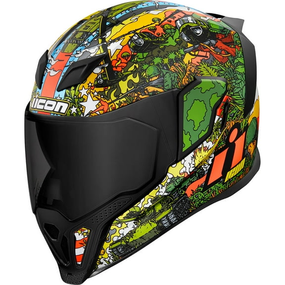 Icon Airflite Groundpounder 23 Motorcycle Helmet Green XS