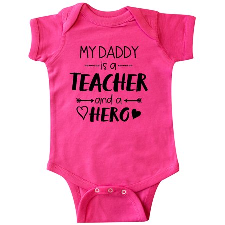 

Inktastic My Daddy is a Teacher and a Hero Gift Baby Boy or Baby Girl Bodysuit