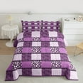 thumbnail image 2 of jejeloiu Leopard Print Bedding Comforter Set,Abstract Zebra Pattern Twin Comforter Sets,Purple Checkered Bedding Set For Girls Kids,Ultra Soft Home Decor Reversible,2 Pieces, 2 of 8