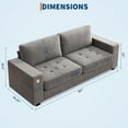 thumbnail image 2 of Garvee 90" Oversized Cloud Couch, 114 Pounds Mid Century Chenille Sofa, No Assembly Required & Deep Seat,with USB Charging Ports & Side Pockets and Wood Frame, Perfect Apartments, Office, 2 of 7