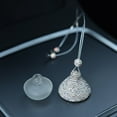 thumbnail image 3 of Full Rhinestone Mushroom Glass Perfume Bottles Air Freshener Diffuser Bottle Hanging Ornaments for Car Rear View Mirror Decoration Crystal AB 150mm, 3 of 5