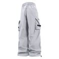 thumbnail image 4 of Men's Spring and Fall Multi-Pocket Cargo Wide Leg Pants Light Gray XL, 4 of 5