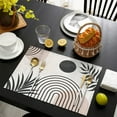 thumbnail image 4 of Brown Boho Geometric and Plant Pattern Summer Placemats Table Placemats Set Of 4-Linen Kitchen Washable Placemats Table Mats 11.8"x17.7"Non-Slip Heat Resistant, 4 of 6