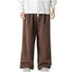 thumbnail image 2 of Pantalones largos para hombre, de ocio, de color liso, con botones, cintura elástica y cordón ajustable, de poliéster., 2 of 7