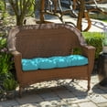 thumbnail image 3 of ARDEN Outdoor Wicker Settee Cushion 41.5 x 18, Pool Blue Leala, 3 of 11