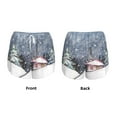thumbnail image 4 of Disketp Watercolor Winter Landscape For Christmas Print Women's Shorts Workout Shorts for Athletic Gym Running Shorts with Phone Pockets Small, 4 of 8