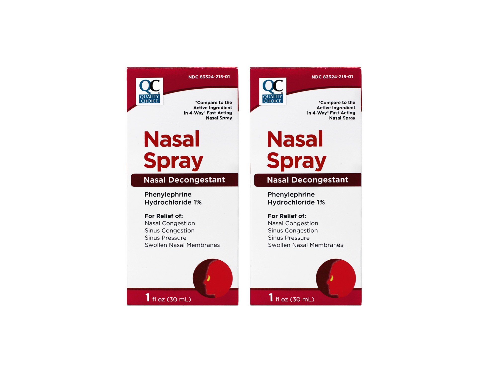 2 Pack Quality Choice Saline Nasal Relief Moisturizing Spray 1.5 Oz Each